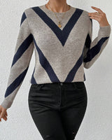Pull Avec Caractéristiques Imprimé Géométrique Et Col Rond