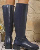 Bottes Mi-Mollet Femme À La Mode Avec Fermeture Éclair Latérale