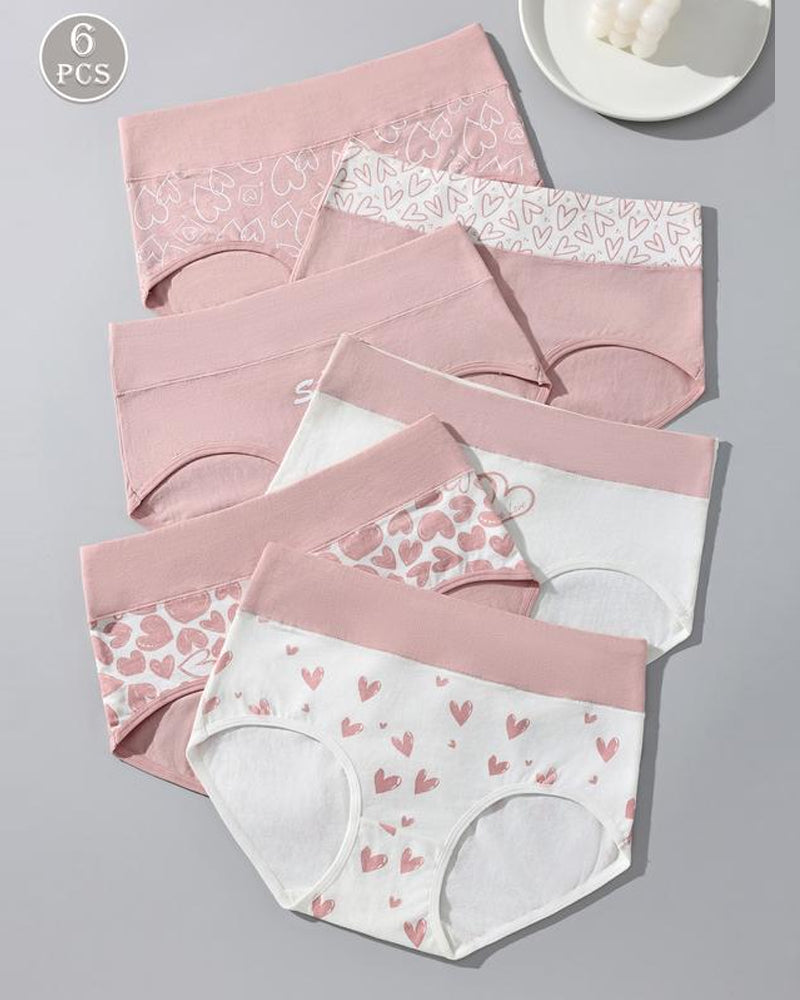 Culotte Femme Mignon Amour Imprimé Doux Respirant