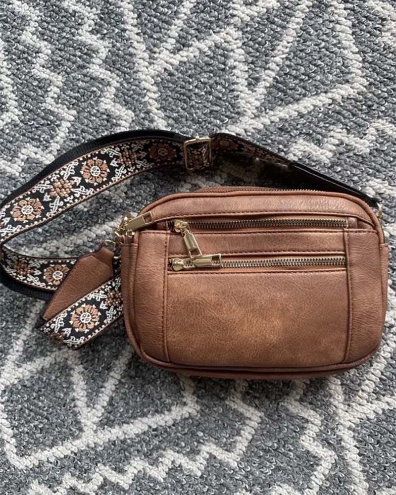 Sac bandoulière zippé multifonctionnel