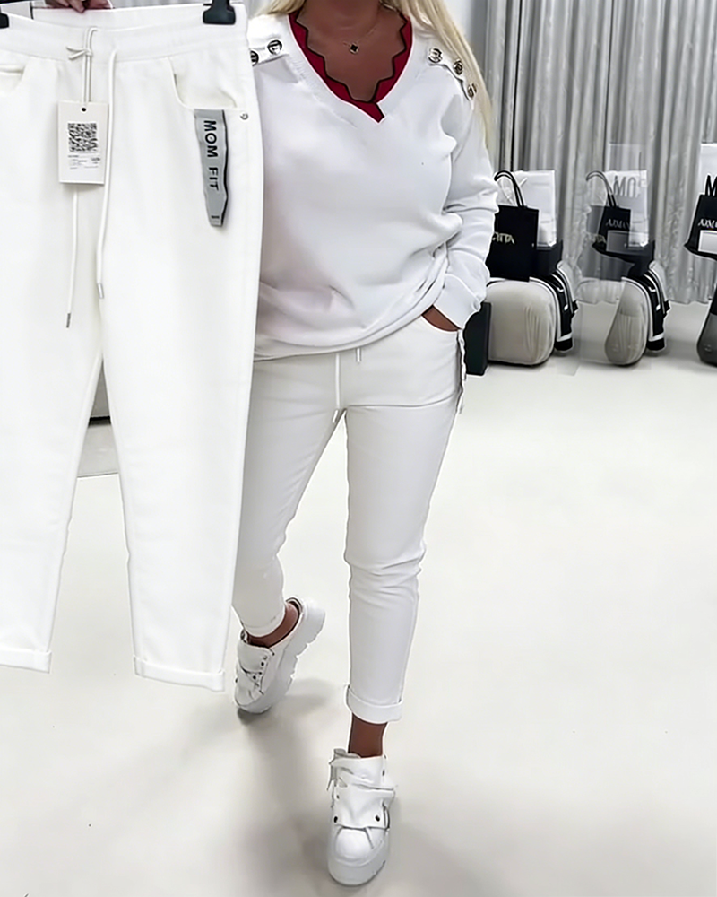 Pantalon Mode Élastique Cordon