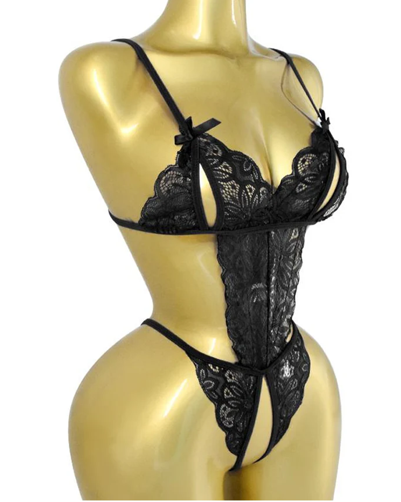 Lingerie Dentelle Nœud Une Pièce Sexy
