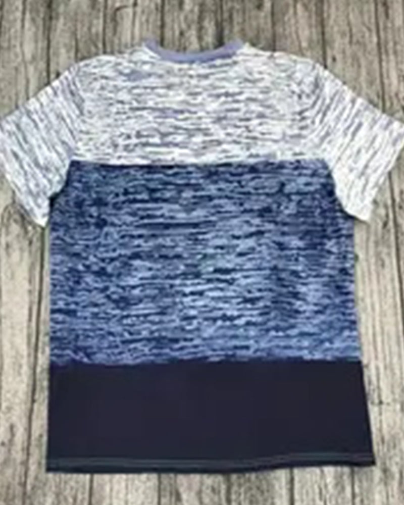 T-shirt Col Rond Manches Courtes Couleur Contrastée