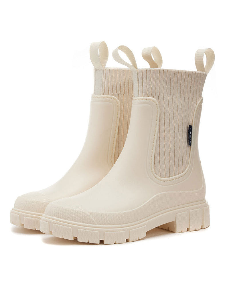 ☔️Bottes Imperméable Anti-Dérapant Semelle Épaisse Mi-Mollet