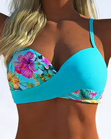 Bikini Bralette Style Imprimé Contrasté