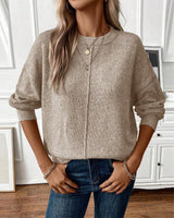 Pull Col Rond Décontracté Ample