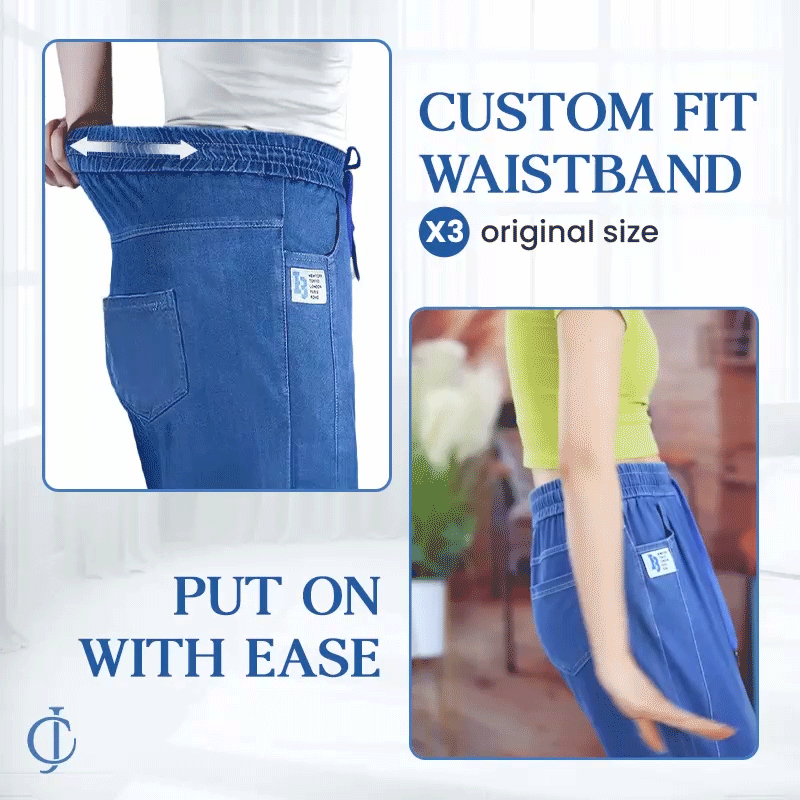 Haute Taille Ultra Élastique Mom Jeans