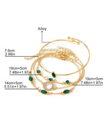 Ensemble de quatre bracelets en strass en forme de losange circulaire