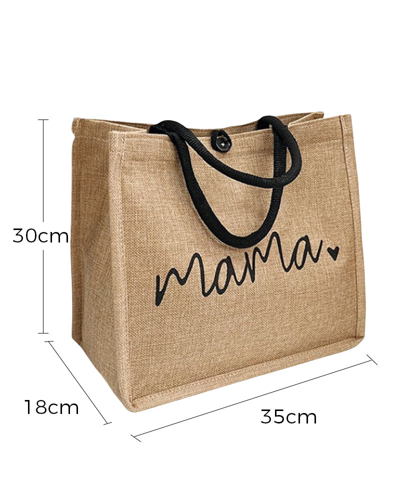 Sac à bandoulière grande capacité en lin portable