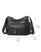 Sac bandoulière en cuir souple avec multipoches