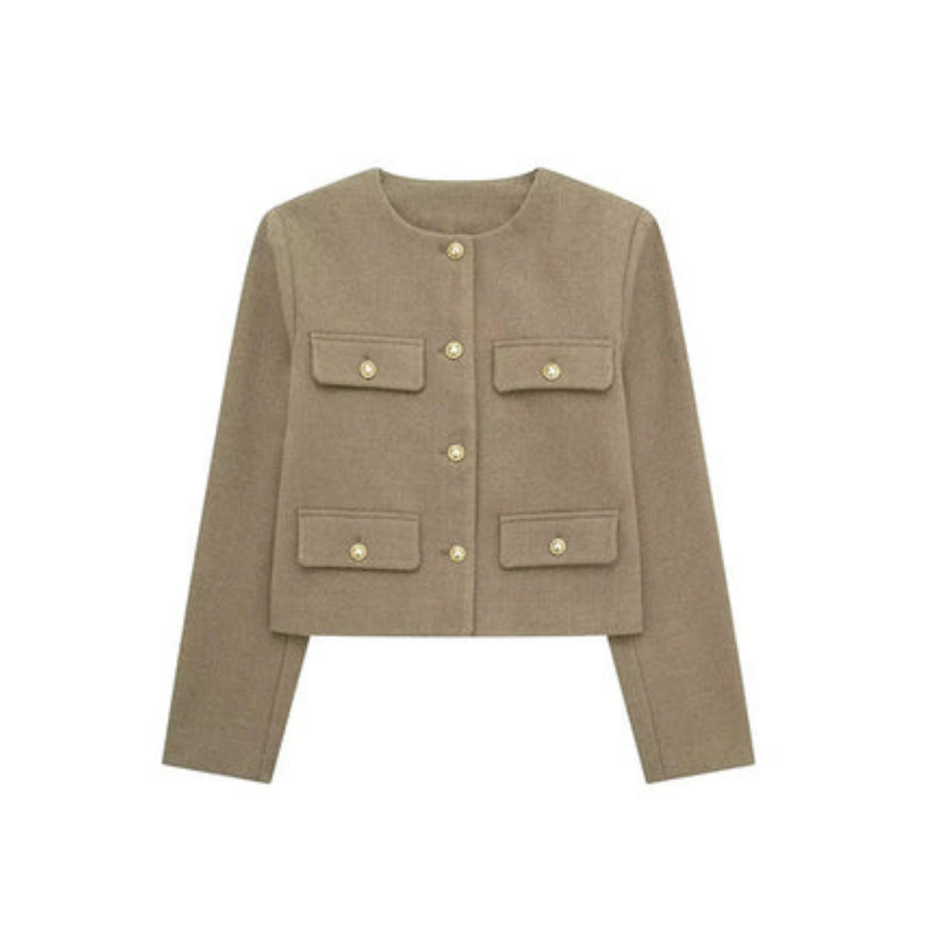 Florine | Veste vintage boutonnée à manches longues pour femme