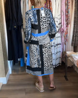 Robe imprimé géométrique léopard