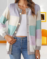 Cardigan colorblock pour kvinner