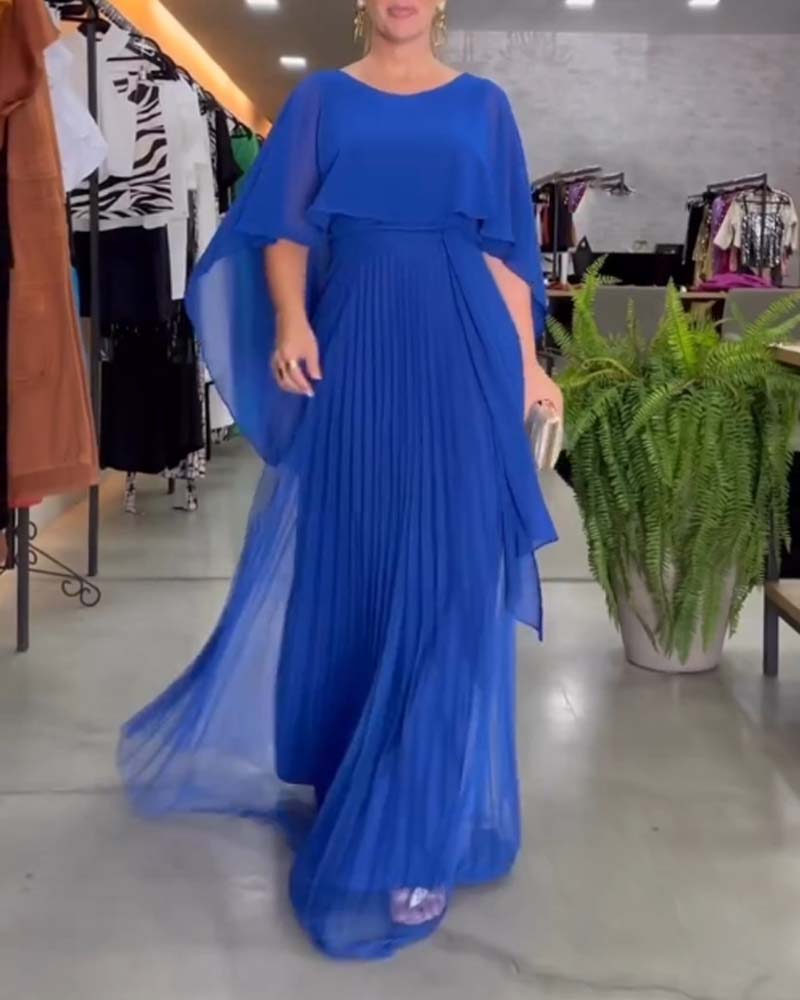 Robe longue à col rond et ligne A