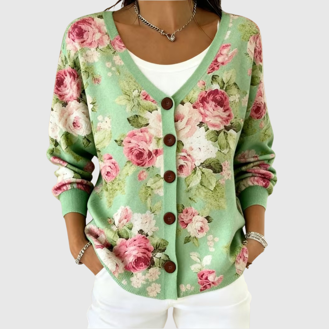 Rose | Cardigan en tricot confortable avec boutons