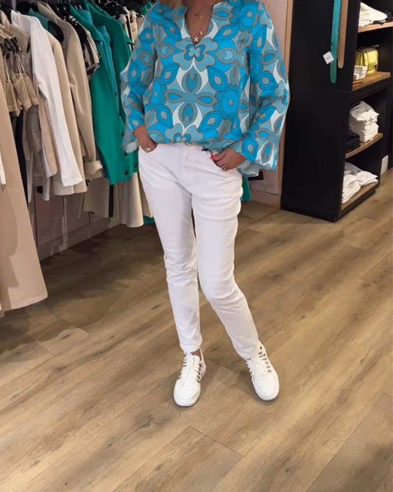 Blouse imprimée ample et polyvalente