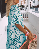 Robe ample imprimée à col en V