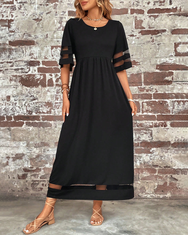 Robe élégante à Manches Mi-Longues Et Col Rond Décontracté