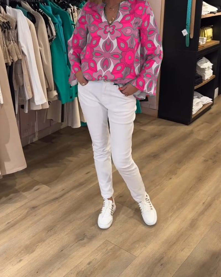 Blouse imprimée ample et polyvalente