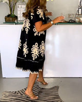 Robe imprimée à col rond