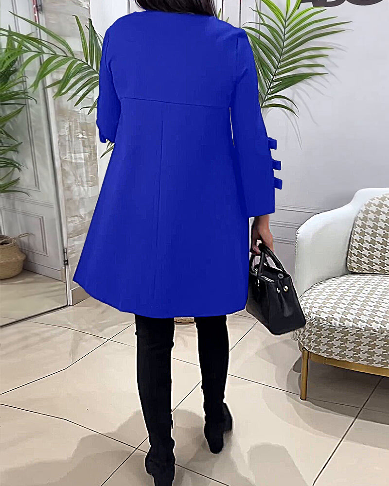 Robe décontractée au genou avec manches longues