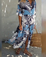 Robe chemise décontractée à imprimé floral