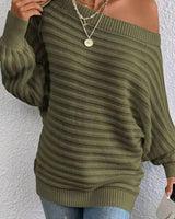 Pull côtelé décontracté de couleur unie