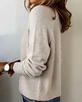 Pull Élégant Bouton Manche Raglan