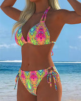 Bikini Coloré Licou Impression