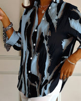 Blouse Col Montant Imprimé Irrégulier