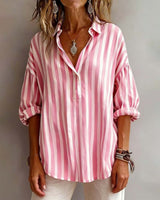 Blouse Rayée Ample À Col