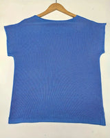 Pull décontracté à manches courtes de couleur unie