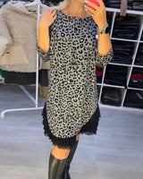 Robe amincissante imprimé léopard
