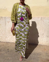 Ensemble Robe Imprimée Sans Manches Et Manteau