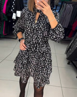 Robe découpée imprimée élégante
