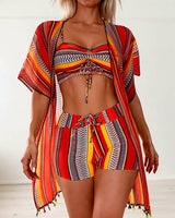 maillot de bain trois pièces bikini imprimé vacances