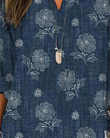 Blouse décontractée à imprimé floral