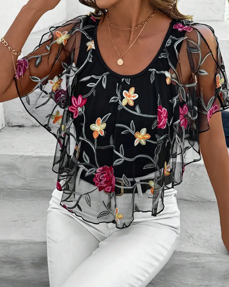 Blouse Brodée Maille Robust