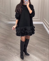 Robe élégante avec pétales patchwork