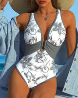 Maillot De Bain Sexy Imprimé Une Pièce