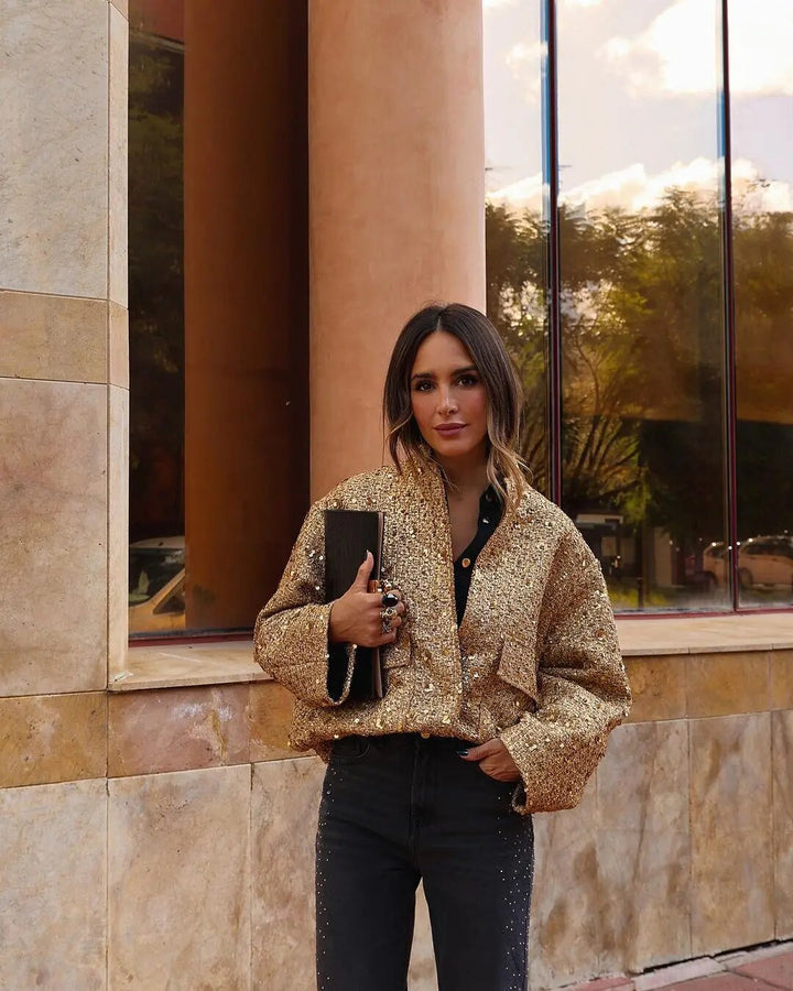 Lisette | Veste bomber femme or pour l&