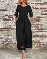 Robe élégante à Manches Mi-Longues Et Col Rond Décontracté