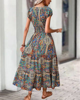 Robe élégante à imprimé vintage