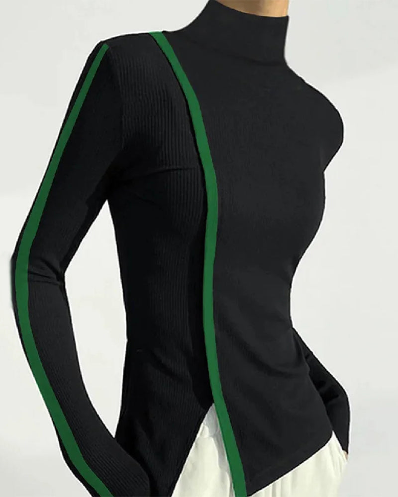 Pull à col roulé et patchwork