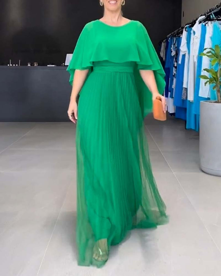 Robe longue à col rond et ligne A