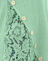 T-Shirt Dentelle Panneau Tricoté
