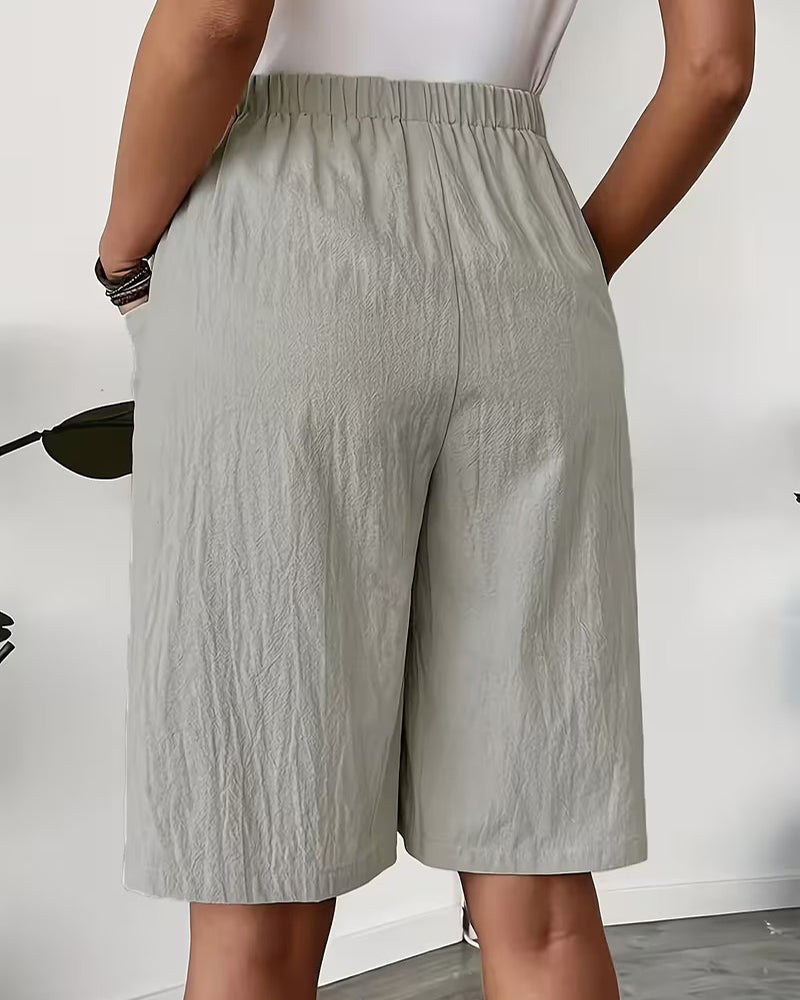 Shorts Décontracté Uni Design Poches