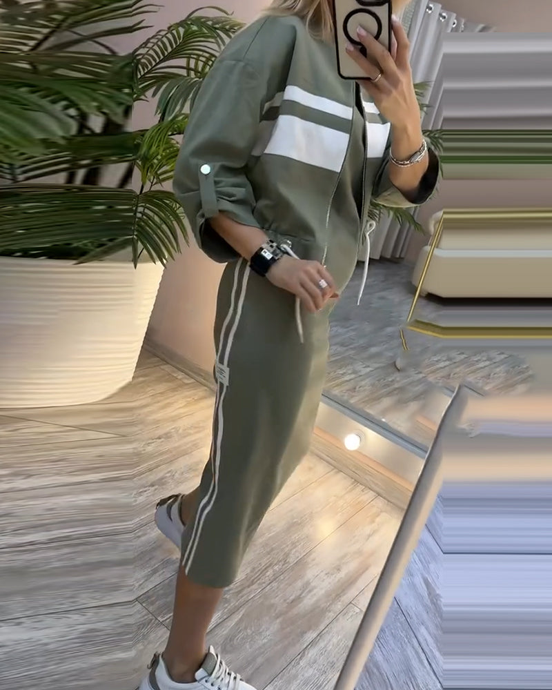 Ensemble veste décontractée sans manches et robe