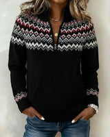 Pull Vintage Demi-Zippé Col