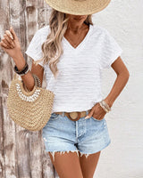 T-Shirt Col En V Tout-À-Porter Uni